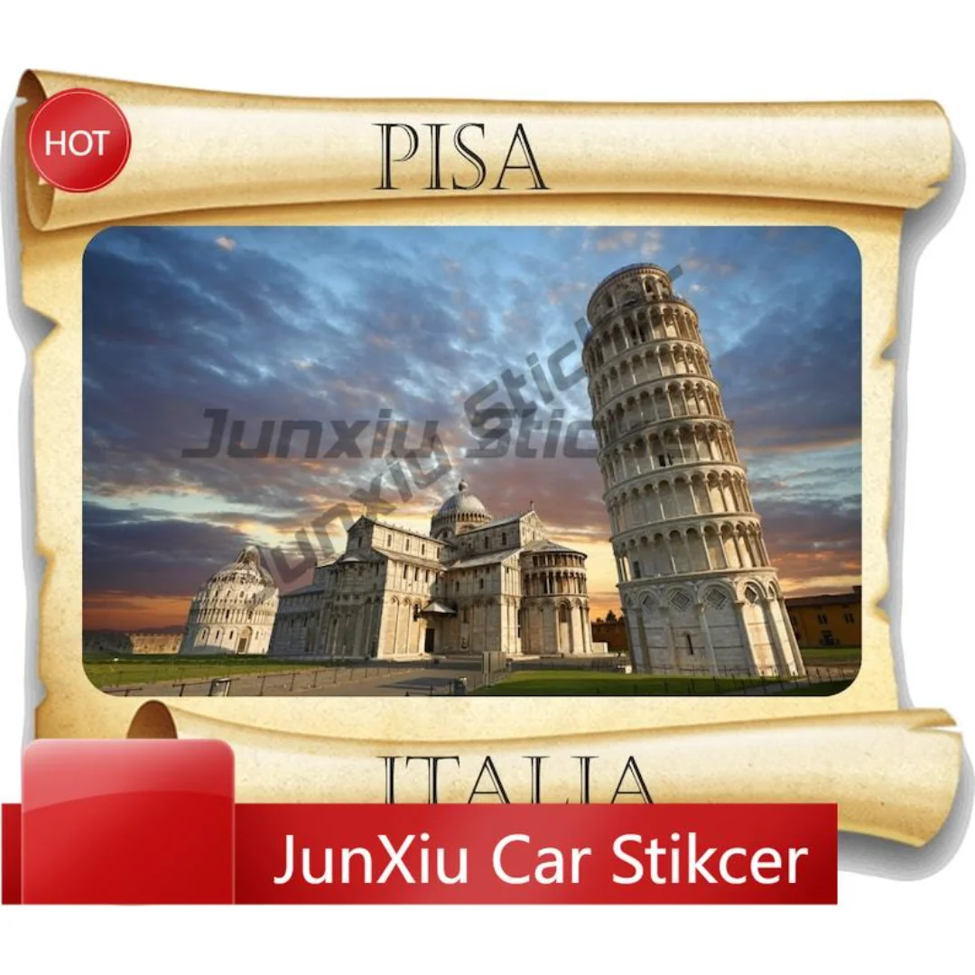 

Pisa Italy Italia Papyrus Sticker High Quality Vinyl Decal For Door Bumper UV Resistant Decoration Auto Accessories Exterior