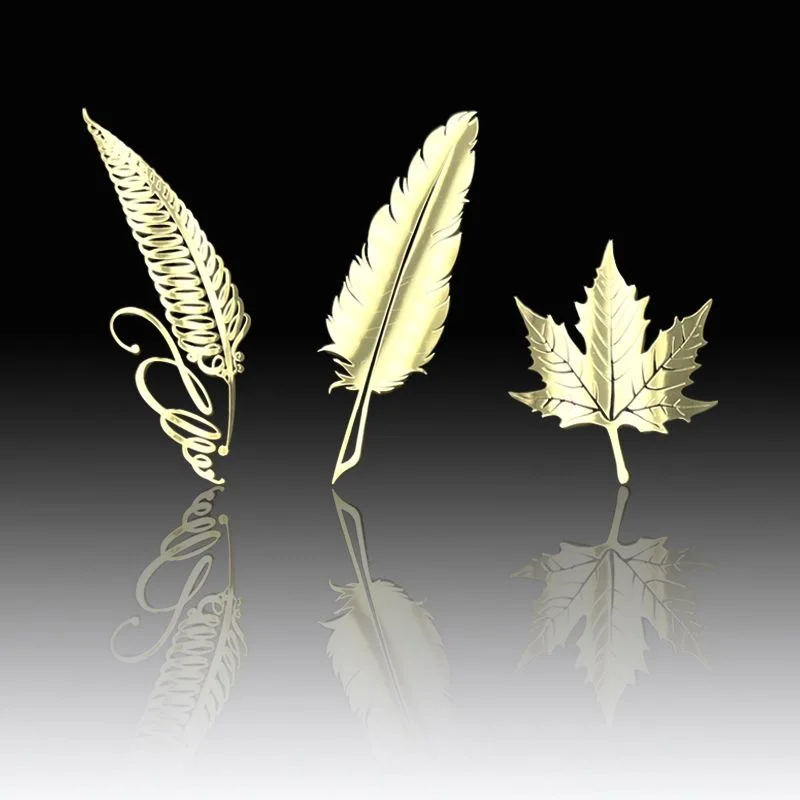 Simple feather leaf leaf pattern Metal sticker Phone sticker back shell sticker notebook sticker guitar decorative label