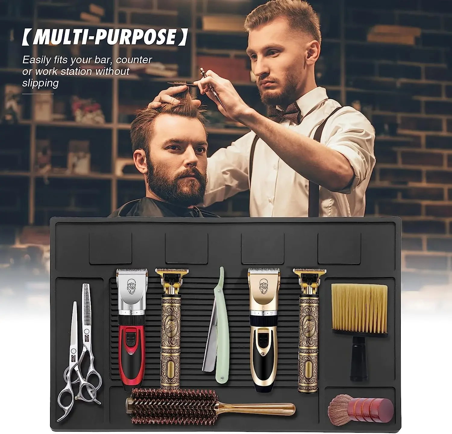 Barber Magnetics Mats Anti-slip Flexible Scissors Salons Mat  Tools Countertop  Magnetics Hair Clippers Mat