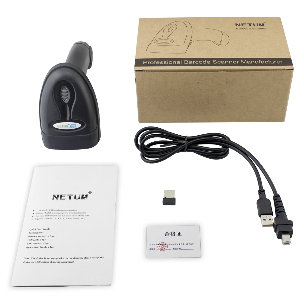 L3 wired 1D Barcode Scanner & NT-1228BC Barcode Reader for Mobile Payment Computer Screen Support Mac IOS, Android