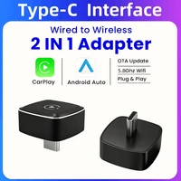 ANYFAR Adaptador Inalámbrico CarPlay y Android Auto, Conexión Rápida, Compacto, Plug & Play para iPhone/Android USB-C Sin Retraso