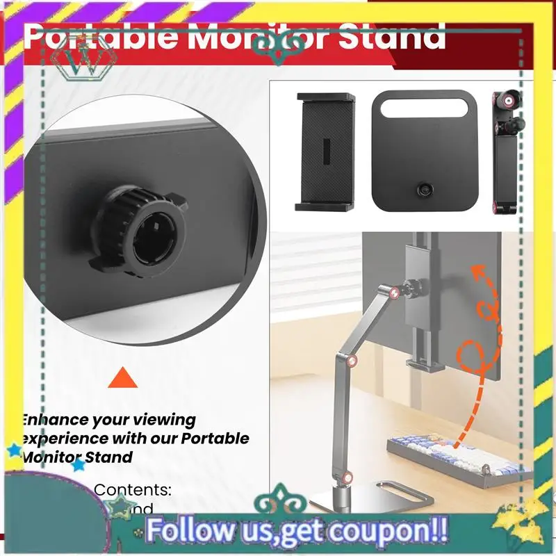 NEW Portable Monitor Stand Adjustable 360° Swivel Bracket Tablet Holder Compatible With Tablet Desktop Clamp Stand Durable