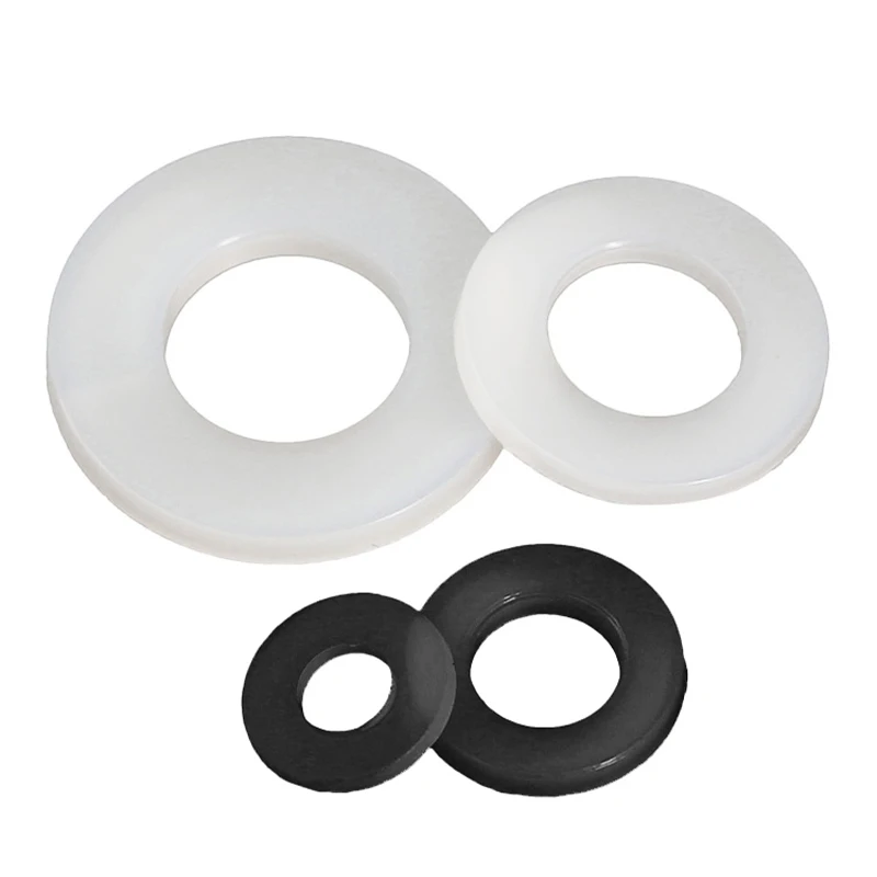 20PCS M2 M3 M4 M5 M6 M8 M10 M12 M14 M16 M18 M20 M22 White Nylon Washer Plastic Insulation Flat Gasket Spacer Seals Rubber Washer