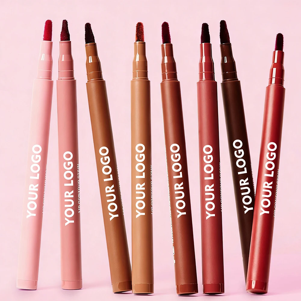 8 Colors Frosted Plumping Lip Liner Private Label Velvet Waterproof Lipstick Lipliner Custom Logo Vegan Makeup Wholesale
