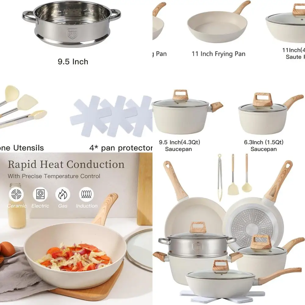 

16-Piece Non-Slip Pots & Pans Cookware Set with Nonstick Cooking Tools