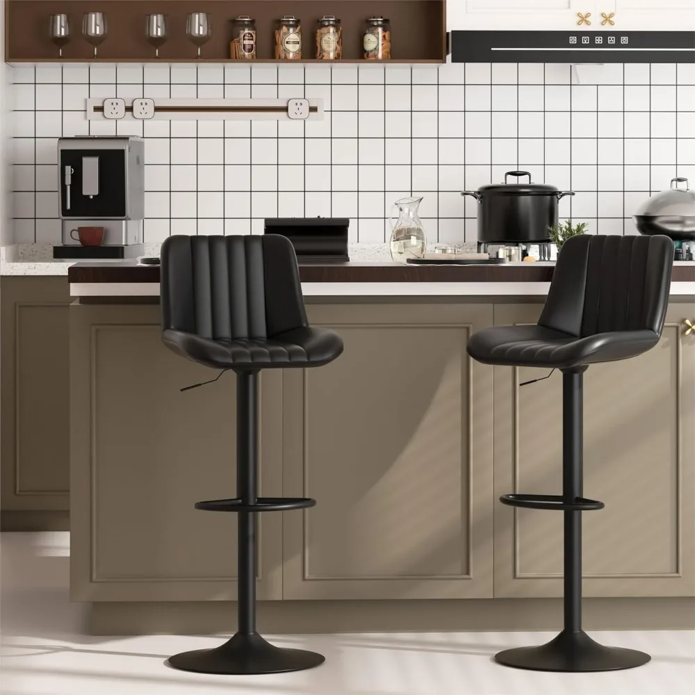 

Bar Stools Set, Swivel Bar Height Chairs Set, Adjustable Tall Leather Bar Stools for Kitchen Island
