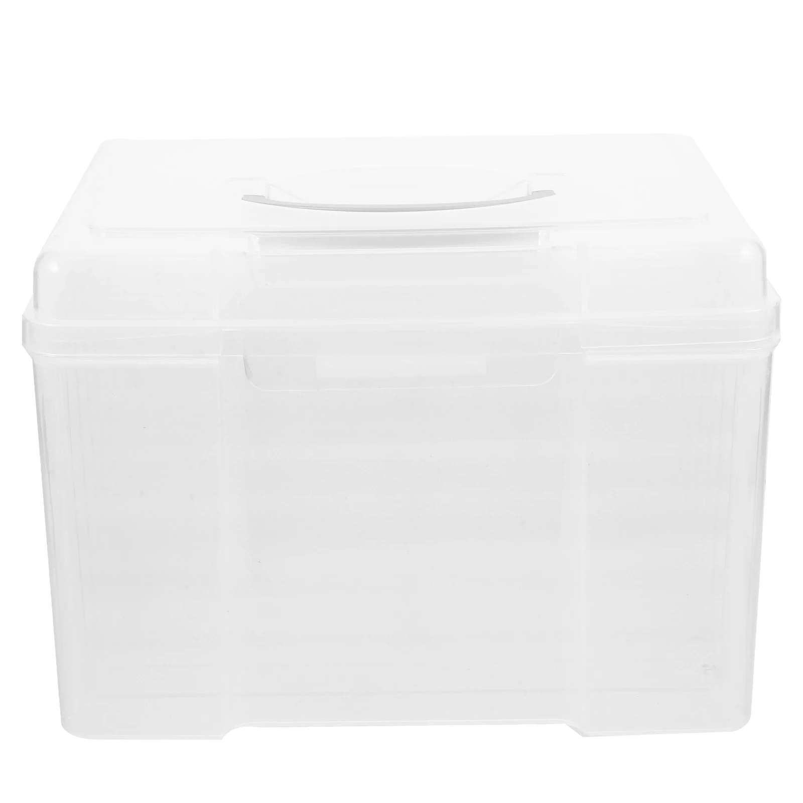 

Plastic 6 Grids Transparent File Storage Box Handle Portable Document Organizer Certificate Holder Greeting Cards Assortment