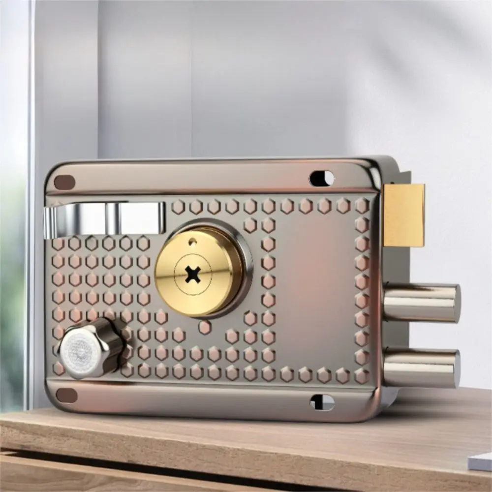 Stainless Steel Exterior Door Lock Copper Hook High Strength Steel Mortise Keyed Lock Dead Bolt Multiple Insurance