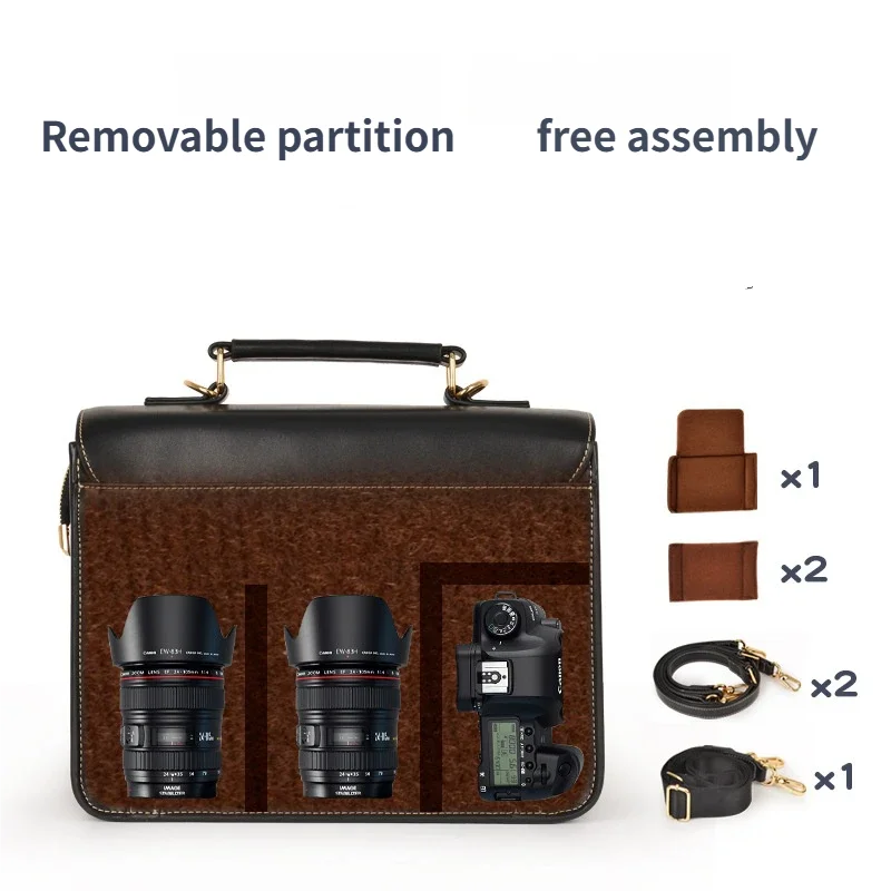 leather camera backpack camera sling bag Waterproof Photography Crossbody Camera bag vintage DSLR /SLR handBag Shoulder Bag