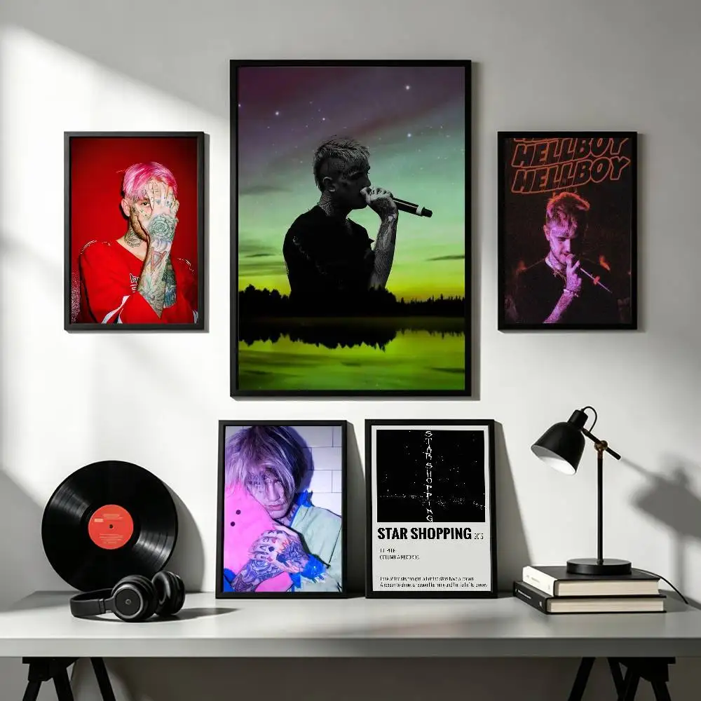lil peep star shopping  Poster High Quality Dorm Living Room Aesthetic Wall Decoration Painting Stickers Gift