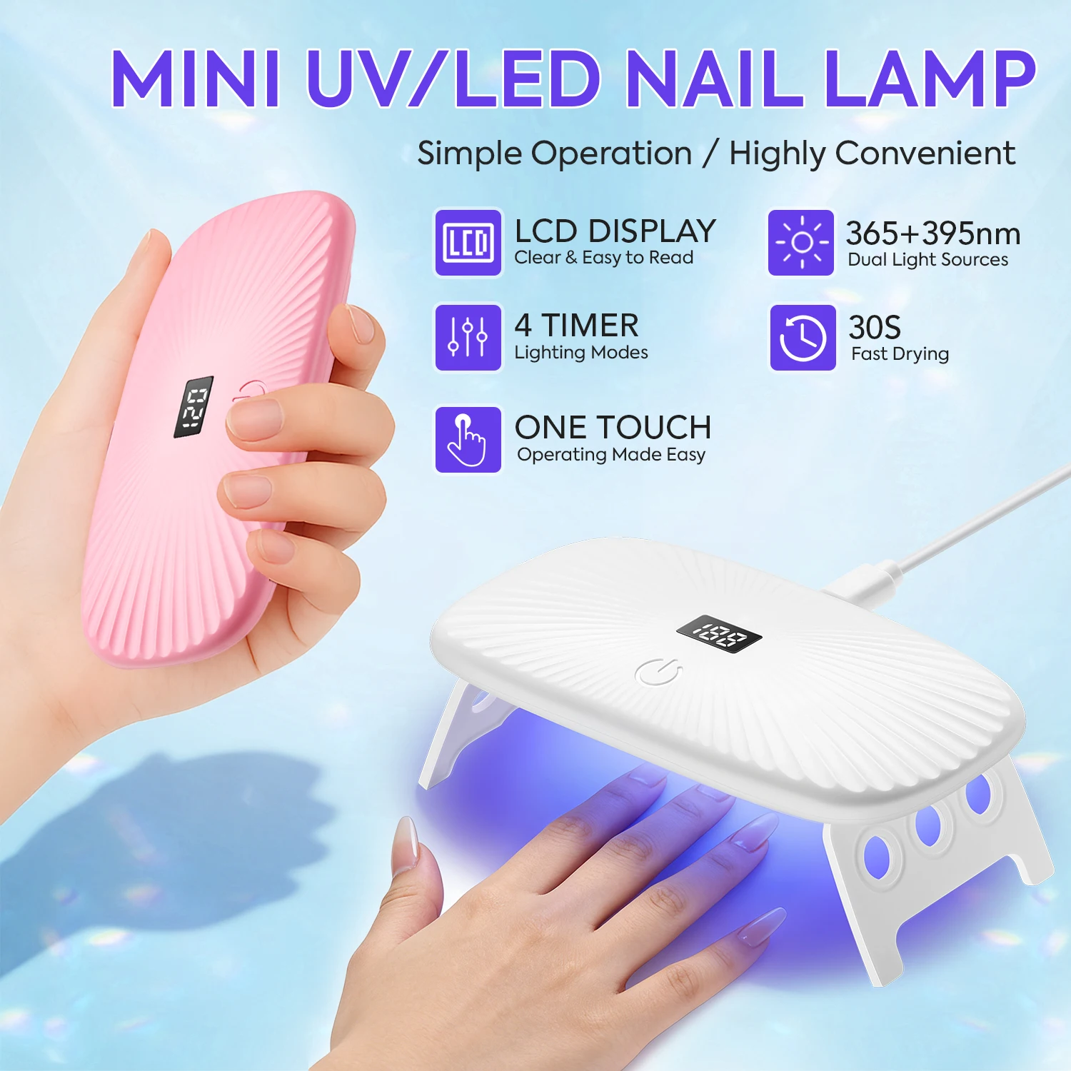 DianaBeauty 12LEDS UV LED Nail Lamp For Nails Nail Polish Drying Manicure Lamp Professional Gel Dryer Lamp With 4 Timer Settiing