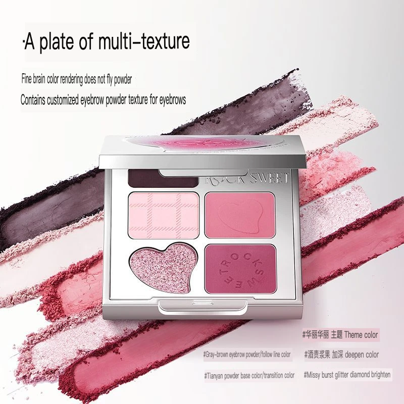 [Set completo] Ombretto Tavolozza a strati avanzata a cinque colori Trucco occhi illuminante opaco a lunga durata