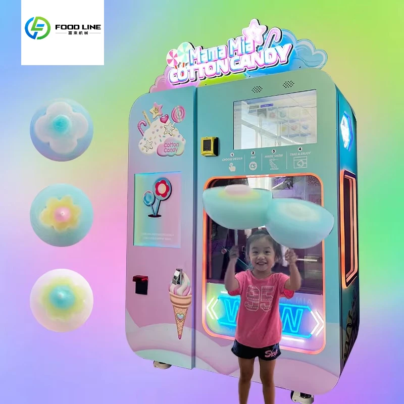 Customize High Quality Factory Custom Colourful Cotton Candy Machine Robot Automatic Candy Vending Machine