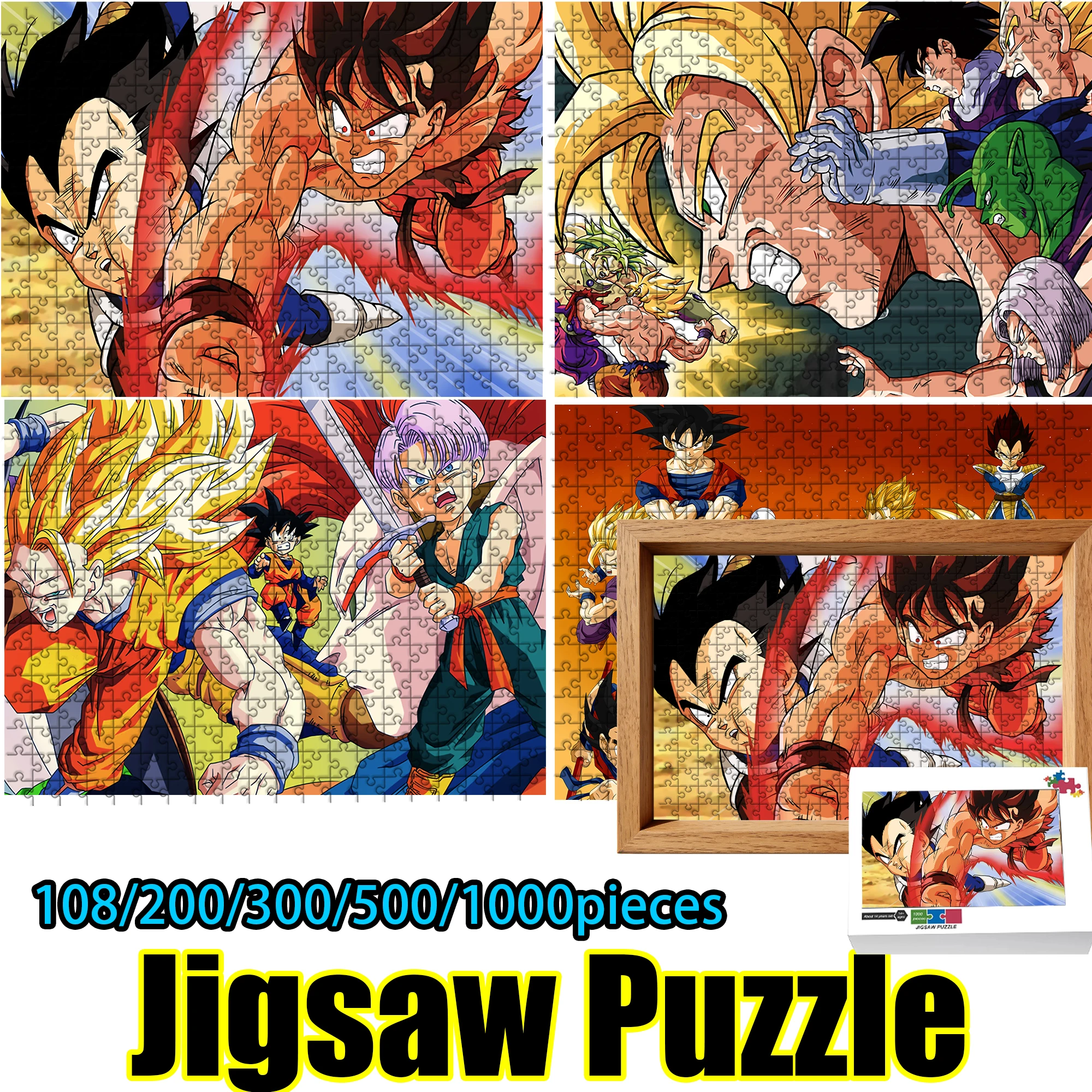 

Dragon Ball Goku Super Saiyan Jigsaw Puzzle 108/200/300/500/1000 Pieces Wooden Puzzle High Quality Birthday gift