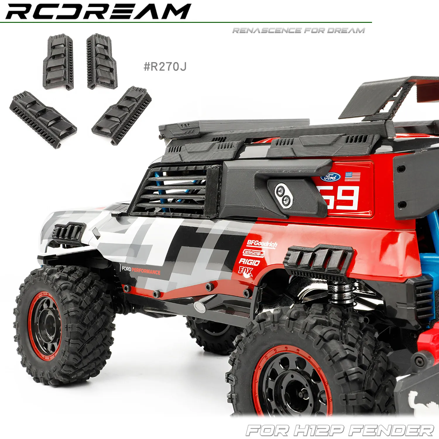 RCDream 1/12  Radiator Vent Armored  for H12P Fender