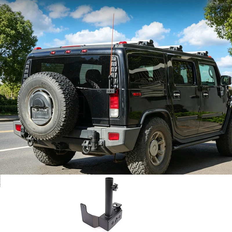 

Carbon steel black car tailgate antenna flagpole base bracket decorative accessories for Hummer H2 2003-2009 car accessories