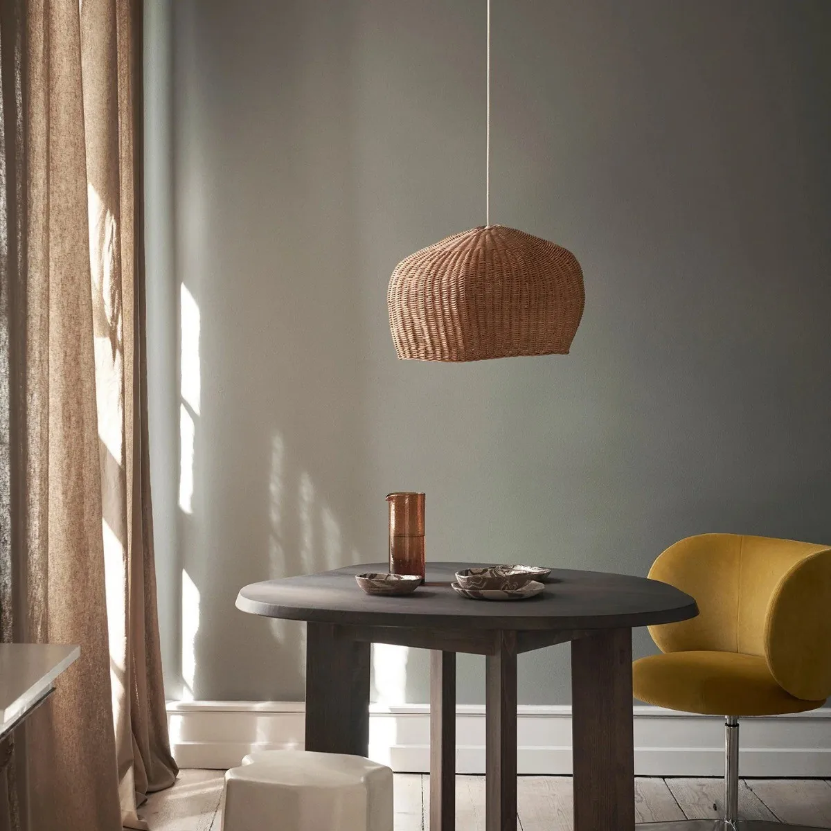 Natural Rattan Bamboo Asia Style Pendant Light Indoor Chanelier for Kitchen Living Room Bedroom Coffee Shop