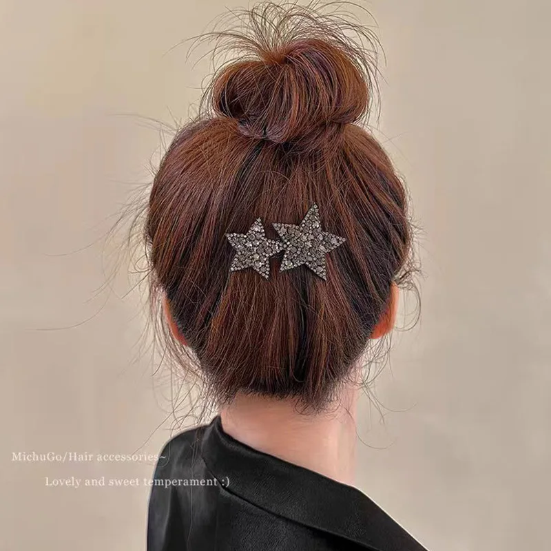 4pcs/set Vintage Rhinestones Flower Star Swan Heart Butterfly Hair Clips For Women Girls Sweet Hairpin Barrette Hair Accessroeis