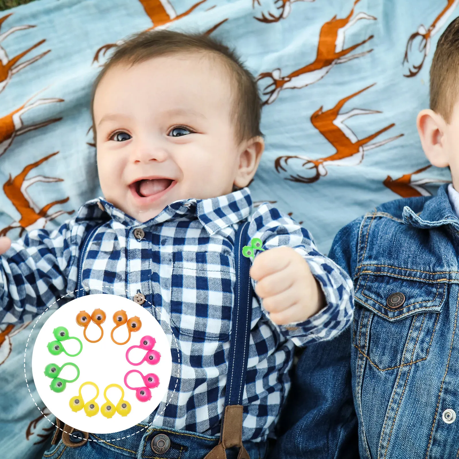 

50Pcs Eyes Finger Rings Finger Puppets Smooth Plastic Educational Game Party Role Gifts Kids Toys