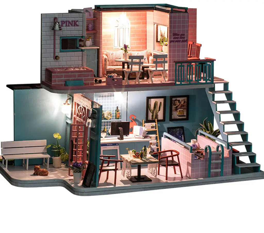 حار بيع DIY منزل اليدوية الإنترنت - لعبة تجميع نموذج المتجر الشهير هدية عيد ميلاد الإبداعية للفتيات #1