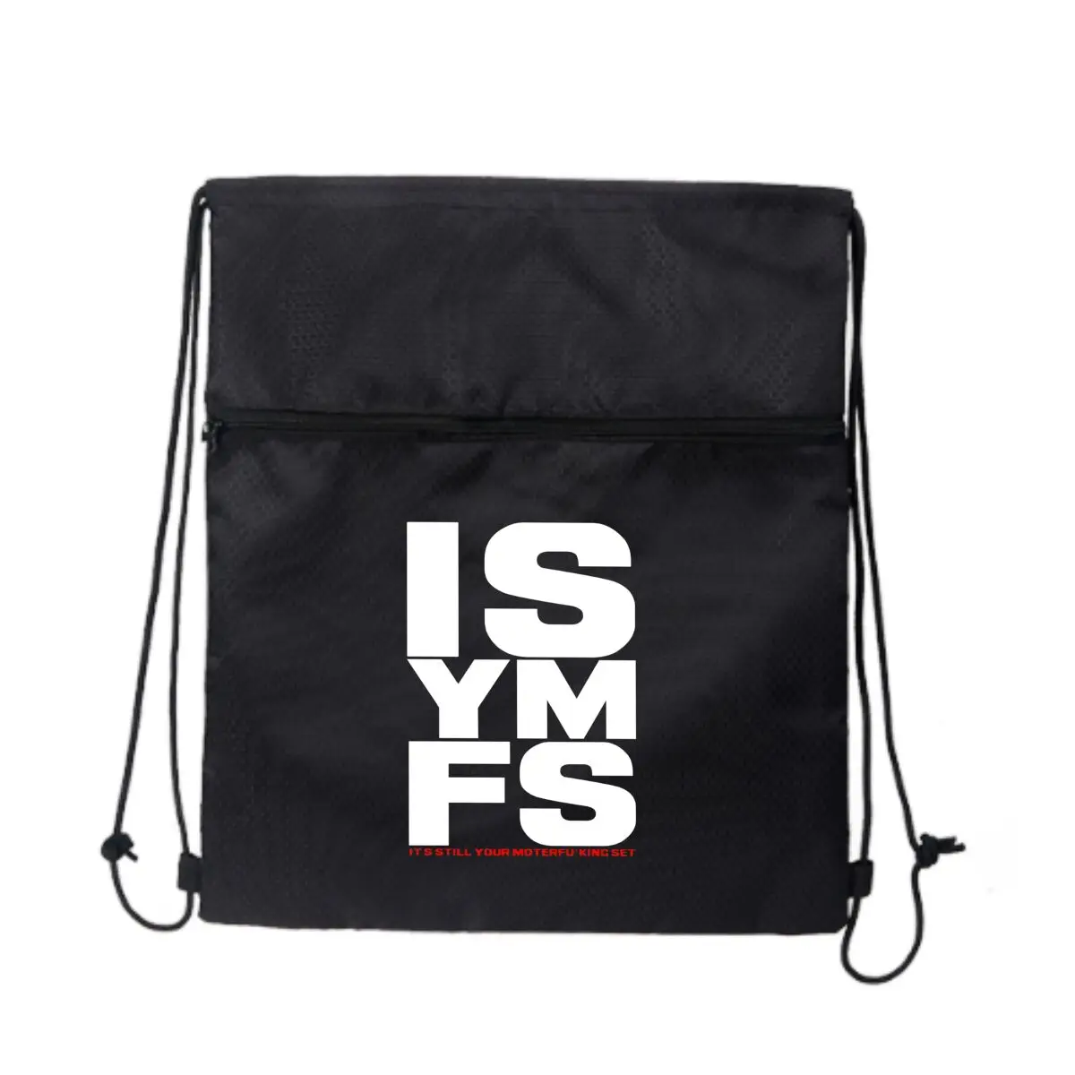 

IS YMF'S Bold Text Art Text Черная минималистичная уличная сумка на молнии на шнурке