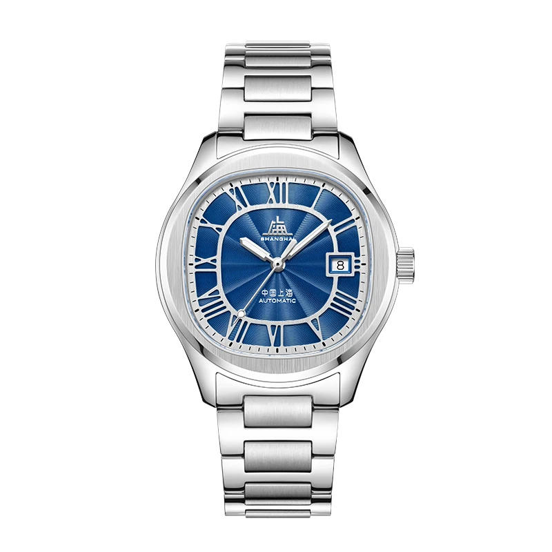 Shanghai Watch Men's Automatic Mechanical Watches 40mm Square Calendar Wristwatch Luminous Reloj Hombre Replica 7120 Gift Luxury
