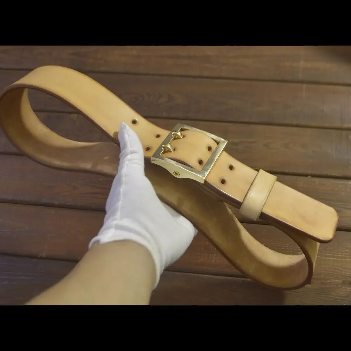 Handmade Custom made Full Grain Cowhide 5mm Thickness Genuine Vegetable Leather Heavy Duty 50mm Belt Double Pin