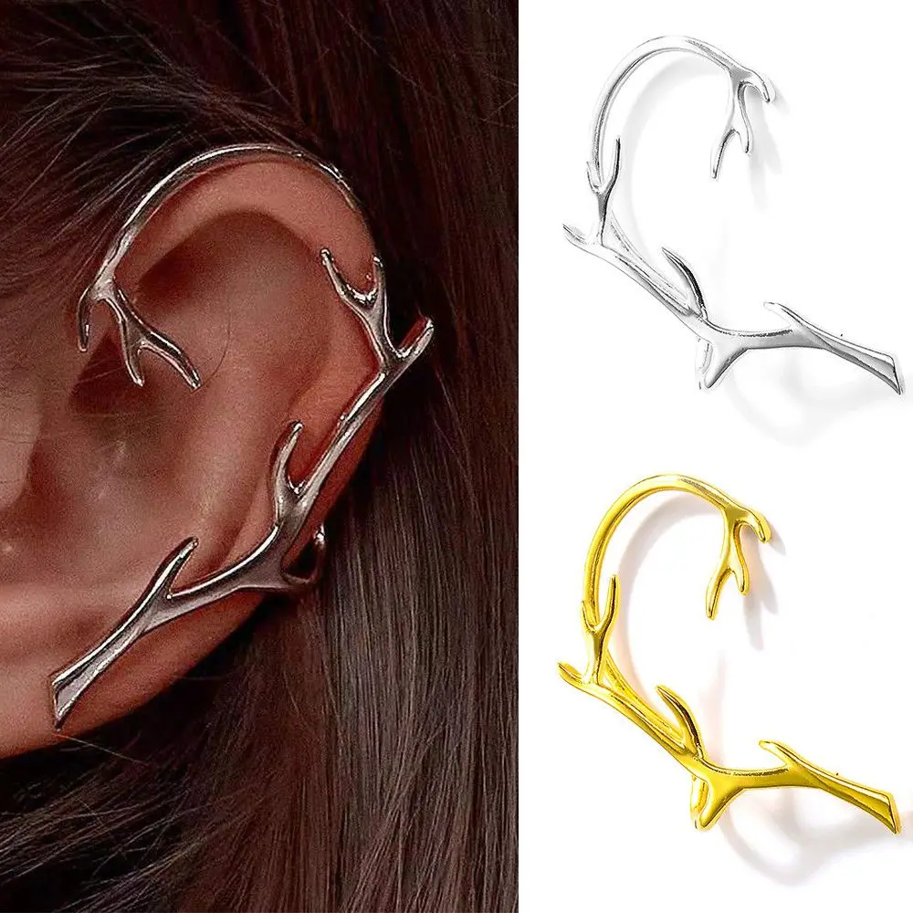 Korean Style No Piercing Elves Ear Clip Earrings Ear Wrap Branches Ear Cuff Fake Piercing