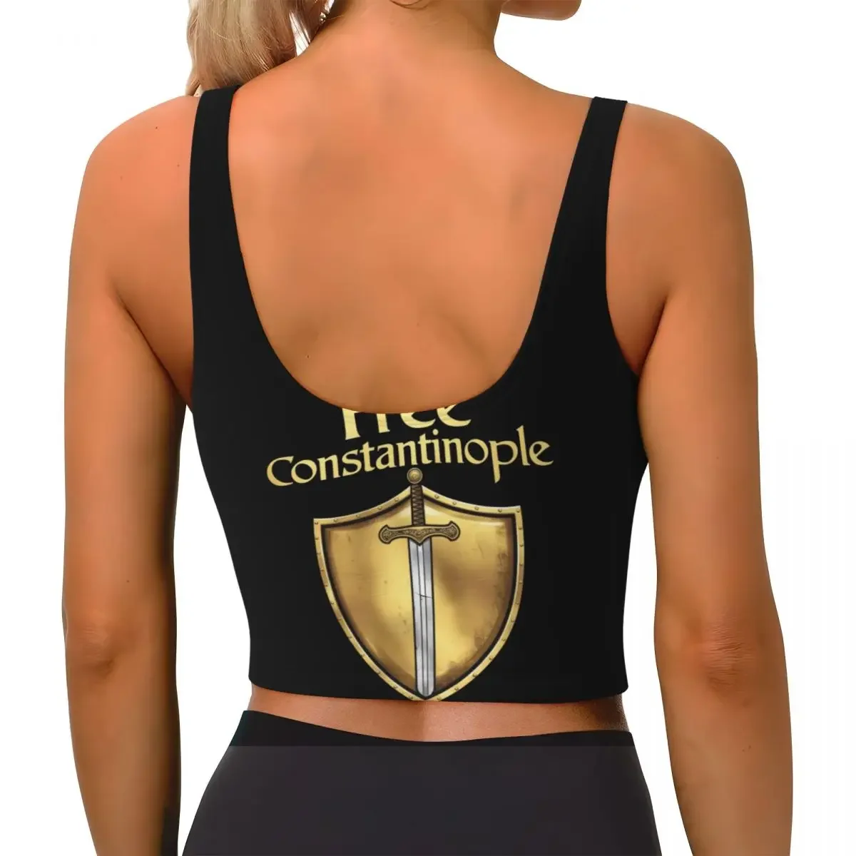 Custom Free Constantinople Bold Historical Statement Women Sports Bra High Impact Vest Gym Workout Yoga Crop Tank Tops