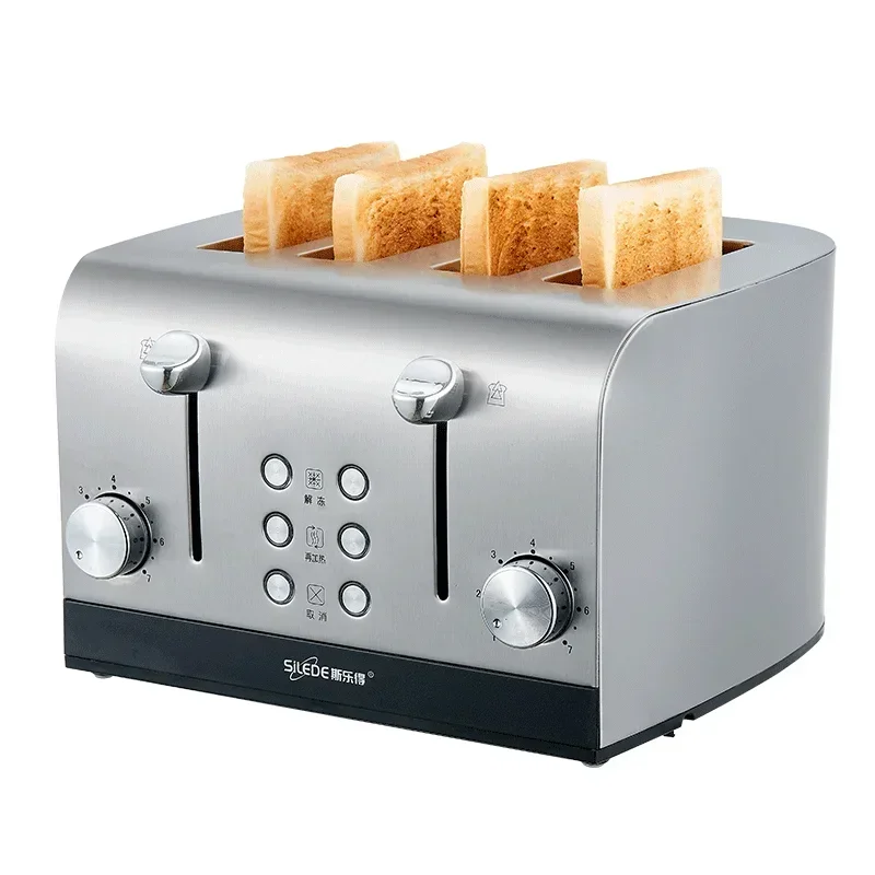 TO-40S 220V เครื่องปิ้งขนมปังบ้านเครื่องปิ้งขนมปังอัตโนมัติ Toast แซนวิชย่างสแตนเลสมัลติฟังก์ชั่น 4 ชิ้น