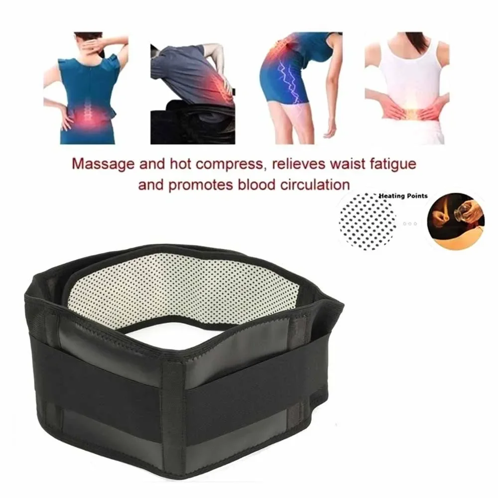 Tcare m-4xl ajustável turmalina auto aquecimento terapia magnética de volta cinto de apoio da cintura cinta lombar faixa de massagem de cuidados de saúde