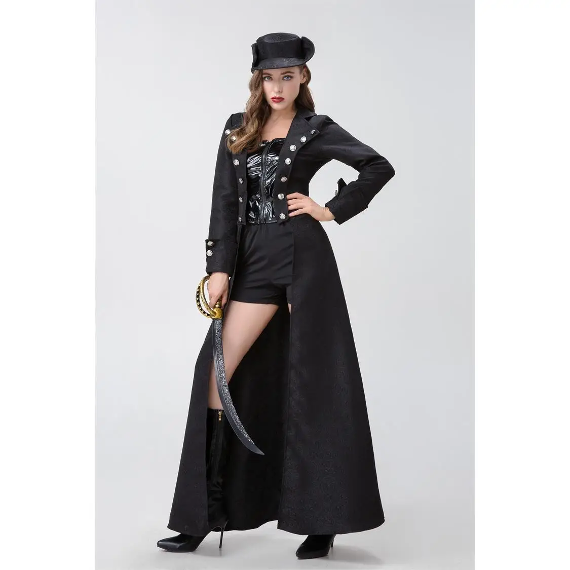 Manteau Vintage d'halloween médiéval pour femmes, Costume de spectacle fendu, nouveau jeu sur scène, ow officiel ethnique Jaet pour femmes