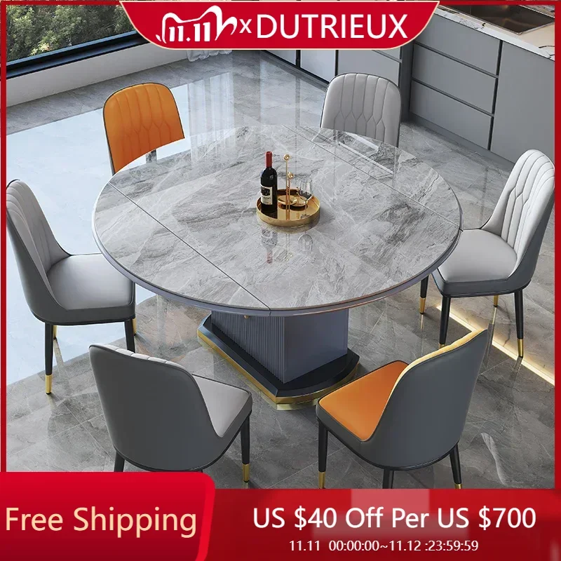 

Folding Modern Dining Table Luxury Legs Metal Italy Design Dining Table Industrial Waterproof Mesa Comedor Kitchen Furniture