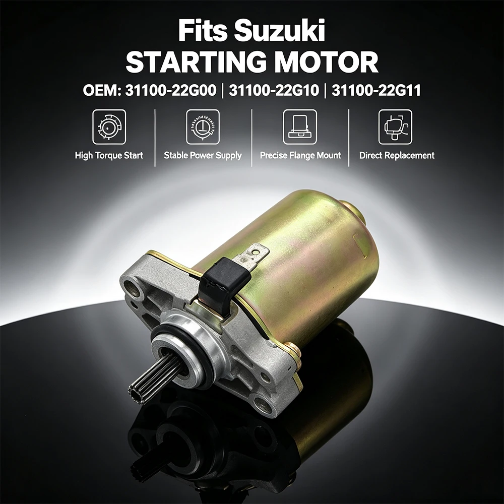 Starter Motor Starting For Suzuki AD50 AE50 AG50 AJ50 AH50 AP50 AY50 UX50 AZ50 UF50 UX50W TR50 QuadSport Address 31100-22G00