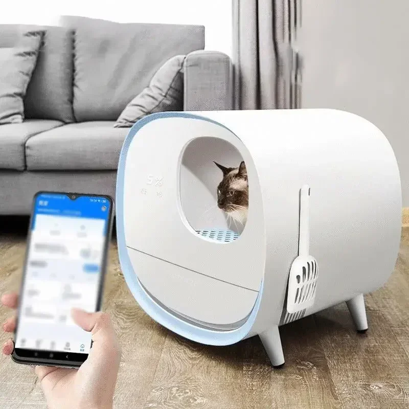 Smart Cat Litter Box, Fully Enclosed Design