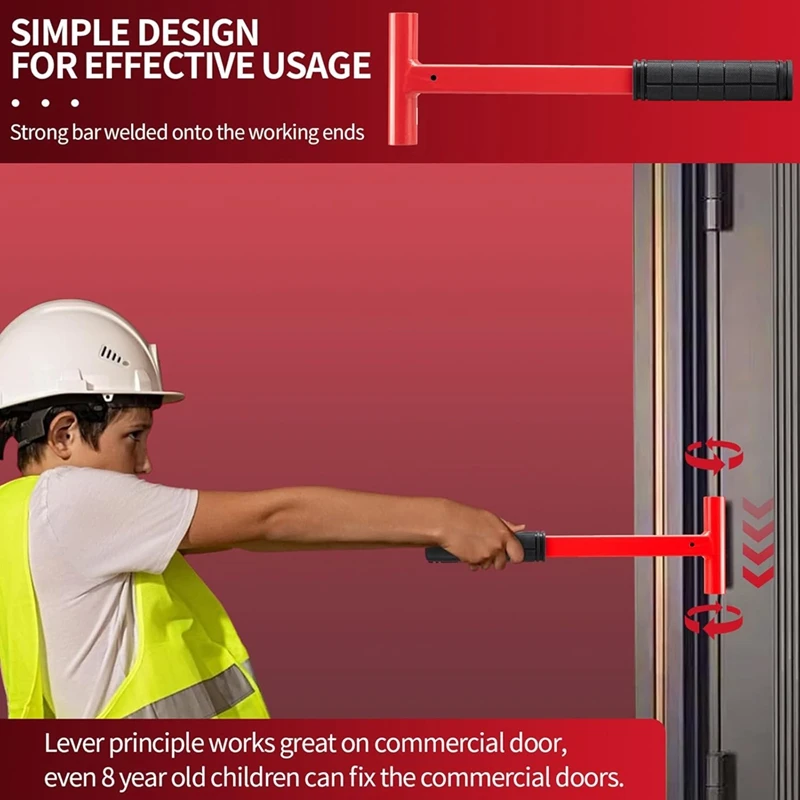 ABHU เครื่องมือปรับบานพับประตู-ด้ามยาวบานพับ Bender Wrench.134 เกจสําหรับ Commercial ประแจบานพับประตูพร้อมที่จับยาง