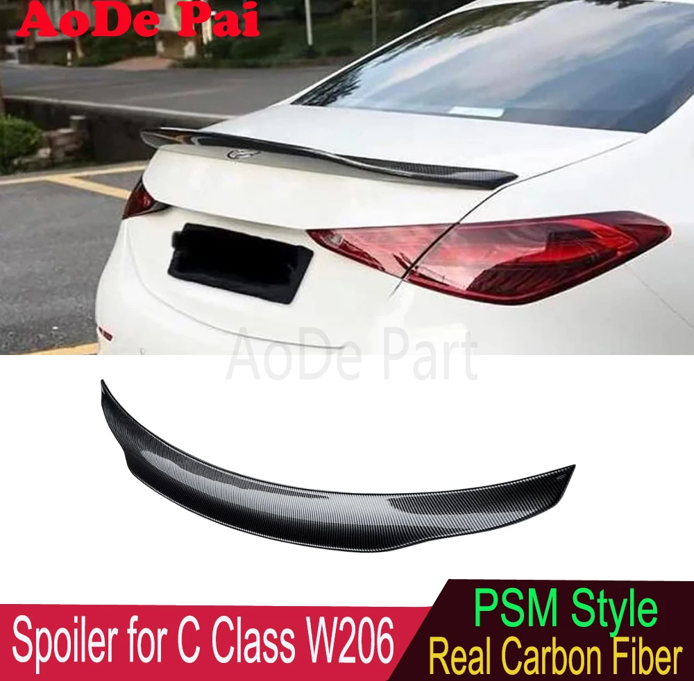 PSM Style High Kick Rear Boot Trunk Spoiler Ducktial for Mercedes C Class W206 Sedan C200 C300 C43 2022 2023 2024