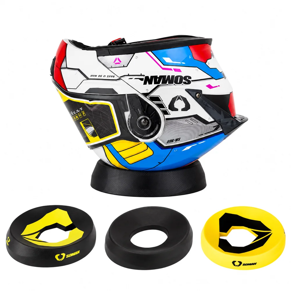 Suporte para capacete de motocicleta, suporte universal para guardar capacetes, almofada antiderrapante para capacete, a