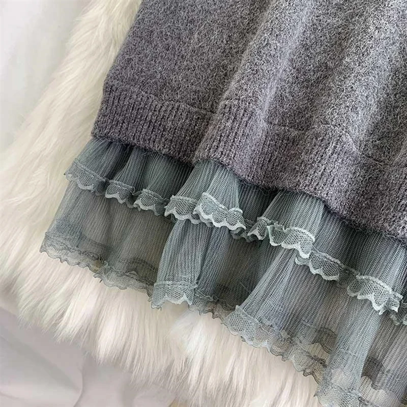 Lace Splicing Sweat… - image