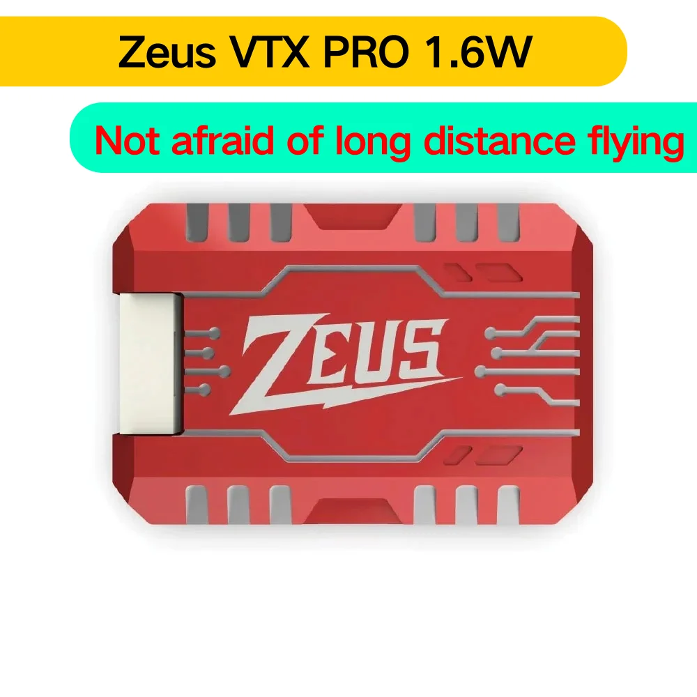 

HGLRC Zeus VTX PRO 1.6W 5.8G Image Transmission 40CH with Microphone PIT/25/400/800/1.6W Adjustable For RC FPV Racing Drone