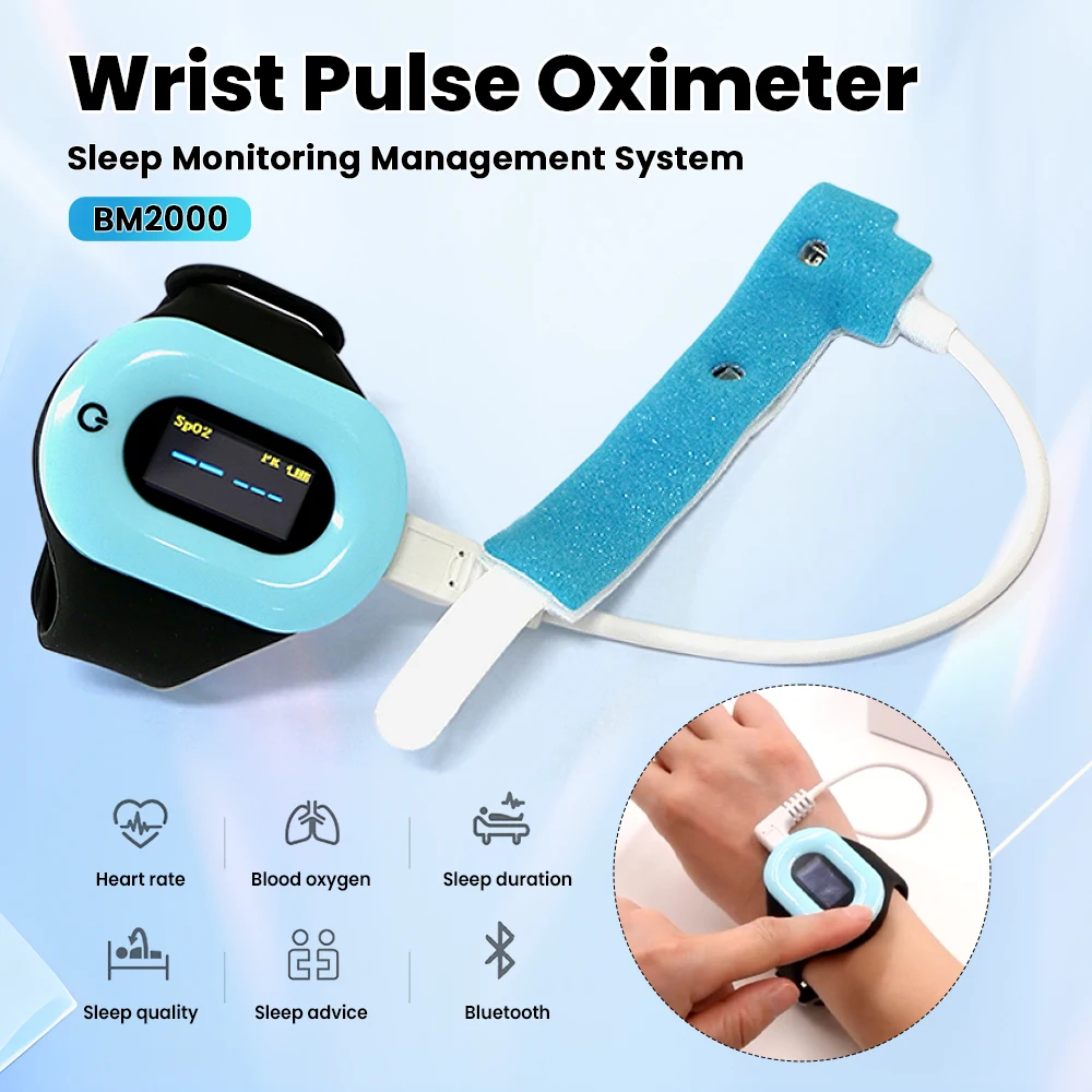 

Bluetooth монитор апноэ во сне на запястье пульсоксиметр насыщения кислородом BM2000D