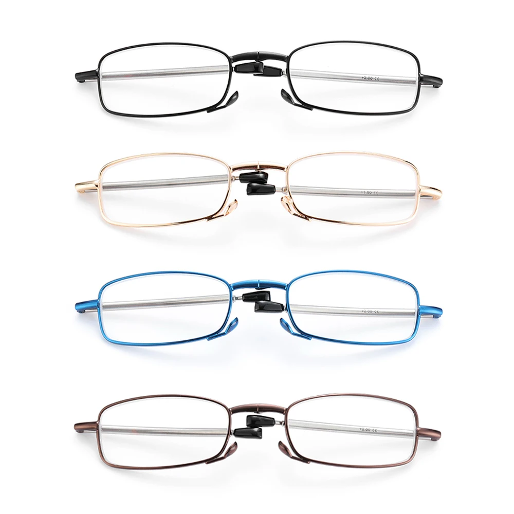 Fashion Rotation Portable Includes Glasses Case Telescopic Legs Folding Reading Glasses Presbyopia Eyeglasses