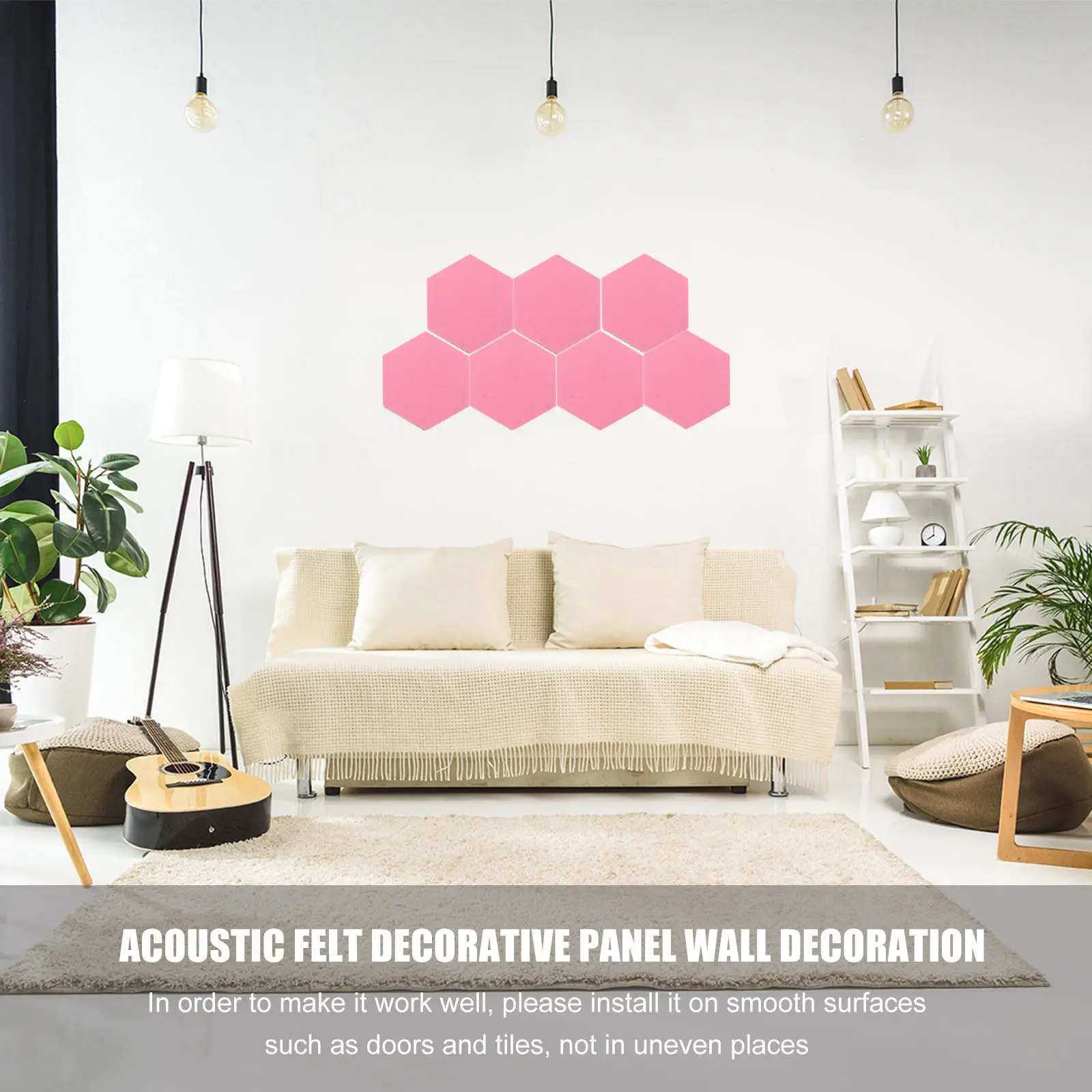 12Pcs Felt Hexagon Wall Memo Board Self-Adhesive Notice Decorative Bulletin Board for Home Office Classroom Notes Display