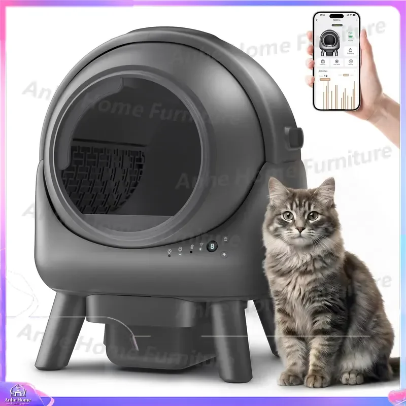 Self Cleaning Automatic Litter Box with Odor Control Smart Cat Litter Box 65L Large Capacity APP Controlled Real Time