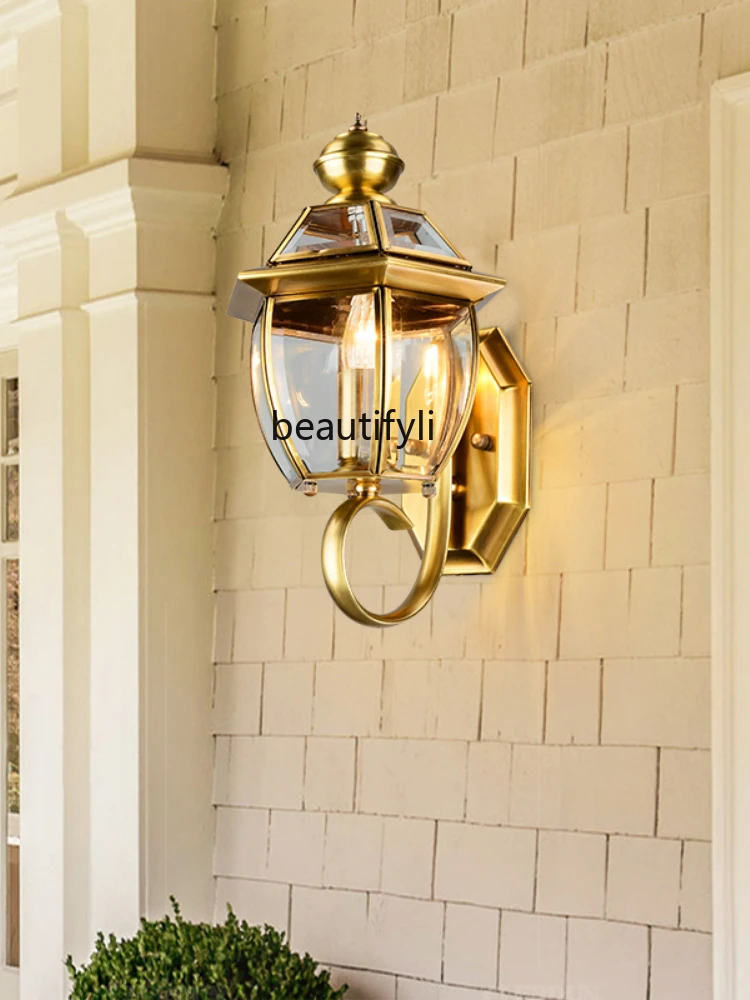 HJ Wall Lamp Outdoor Yard Lamp Outdoor Balcony Wall Lamp Super Bright Garden Exposed Table Lamp