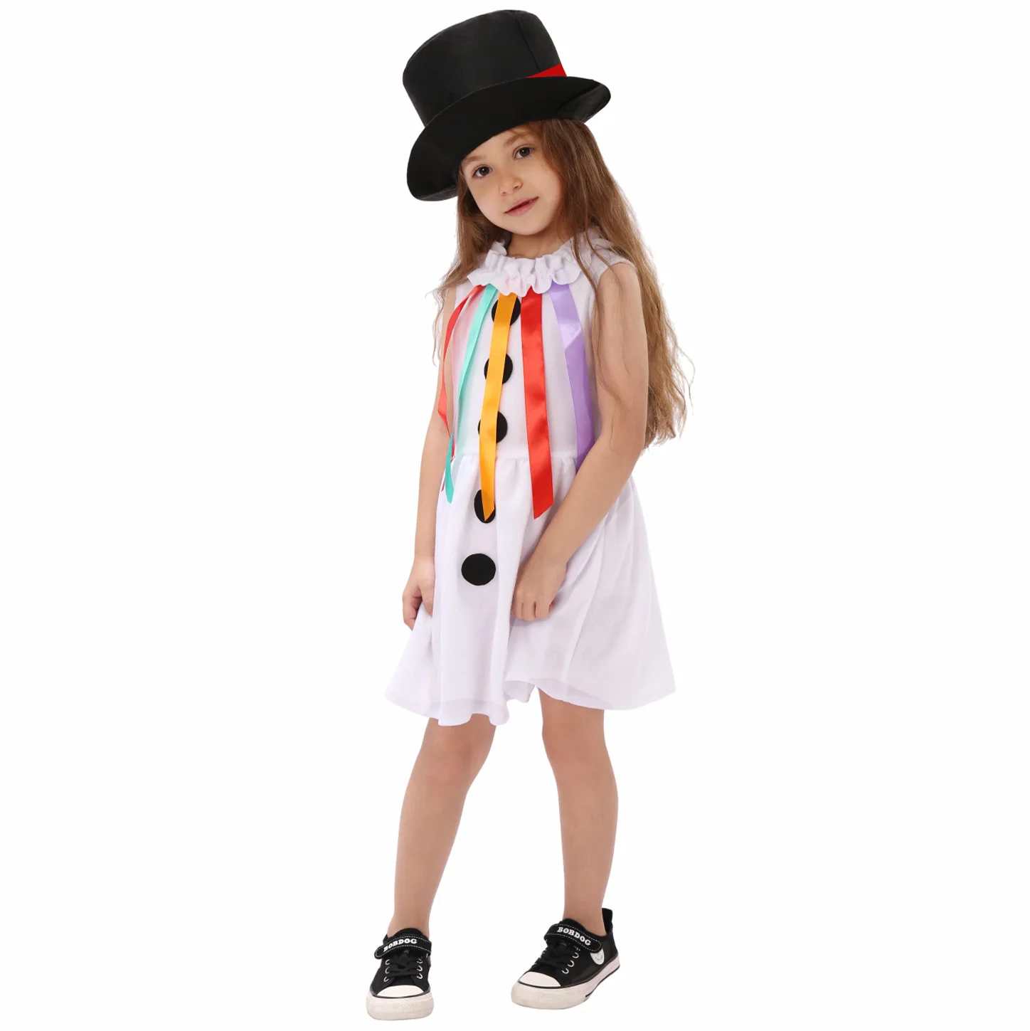 عيد الميلاد الشتاء ثلج بلا أكمام منامة زي للأطفال الفتيات تأثيري أداء الزي مهرجان حزب اللباس البدلة