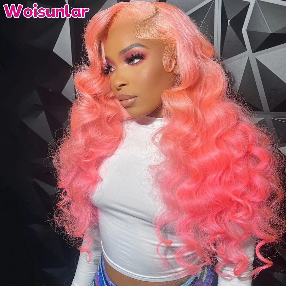 

Ombre Pink With 613 Lace Front Wigs human hair 13X4 Front Human Hair Body Wave Wig Pre Plcuked For Women Human Hair Wigs 100%