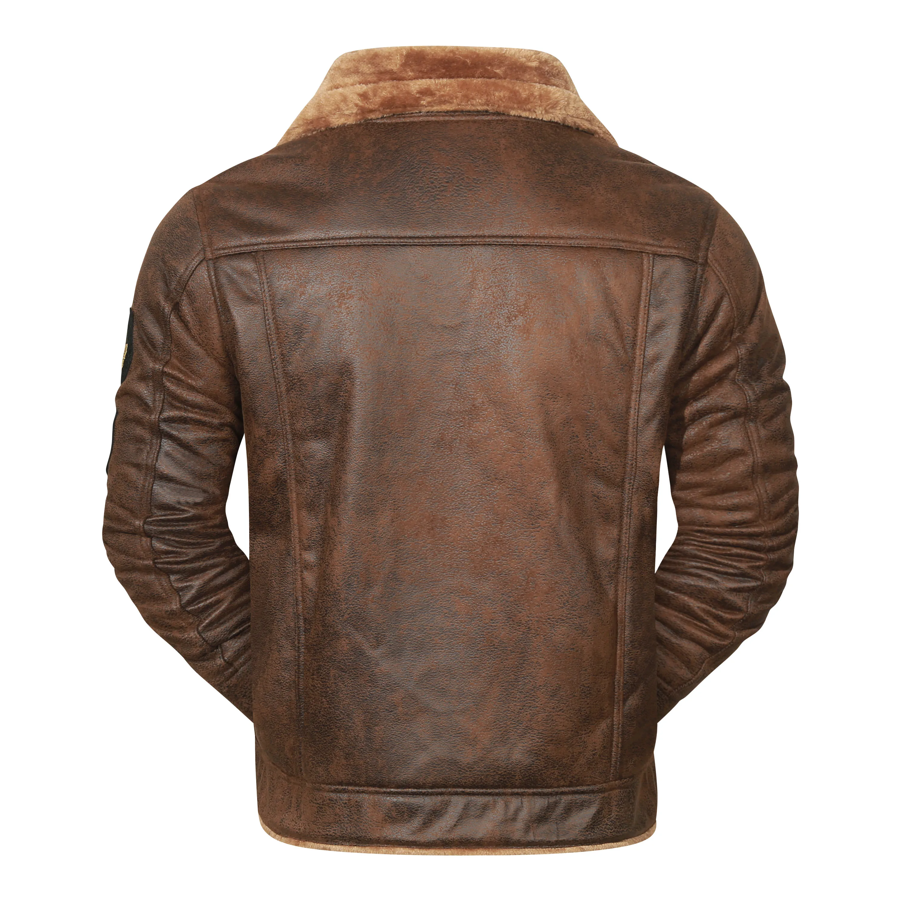 Jaket Kulit Kualitas Tinggi Baru 2025 Jaket Bomber Kulit Asli Bisnis Jaket Penerbangan Kulit Asli Pria Mantel Pilot Hitam