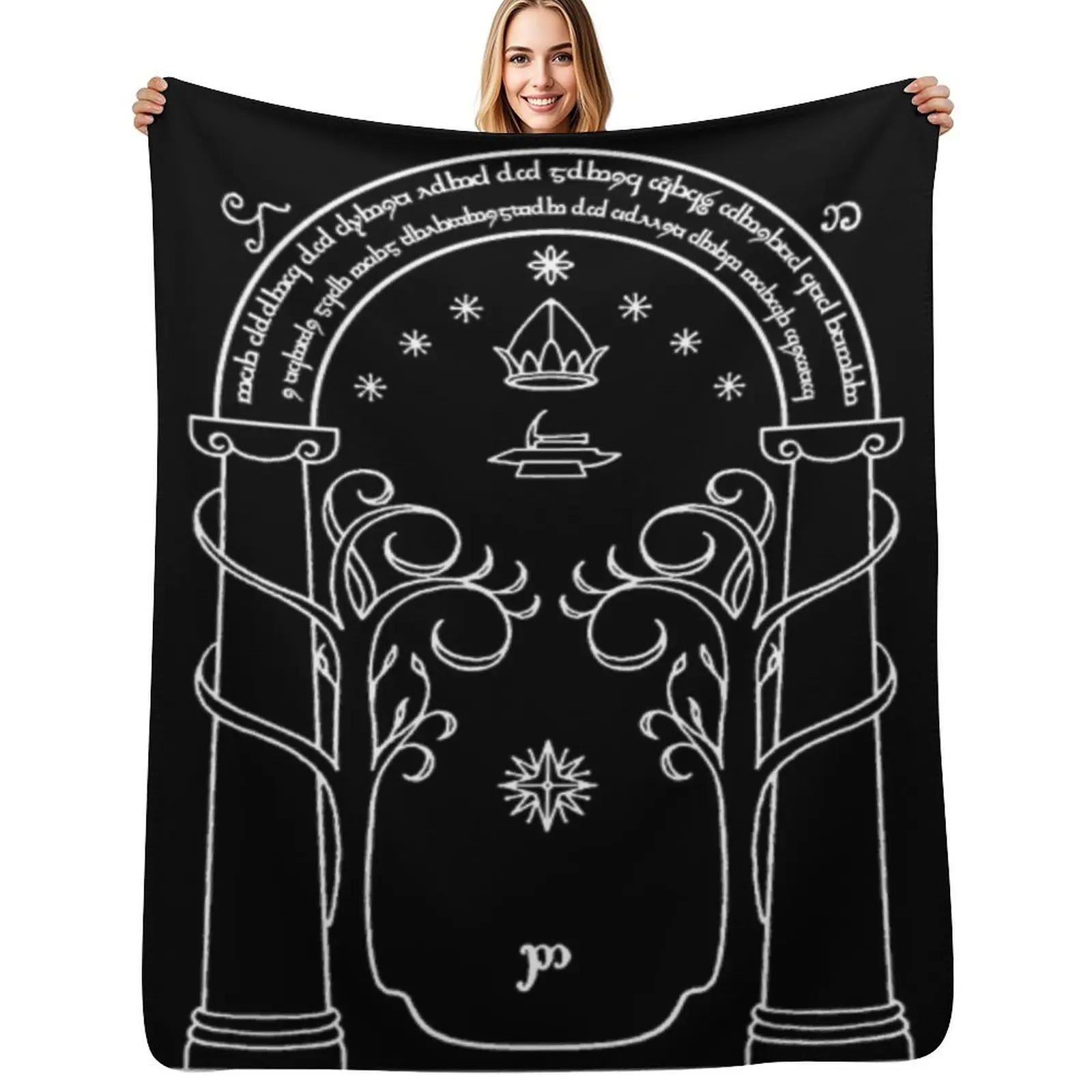 

Moon Gate Throw Blanket Luxury Designer for winter Blankets