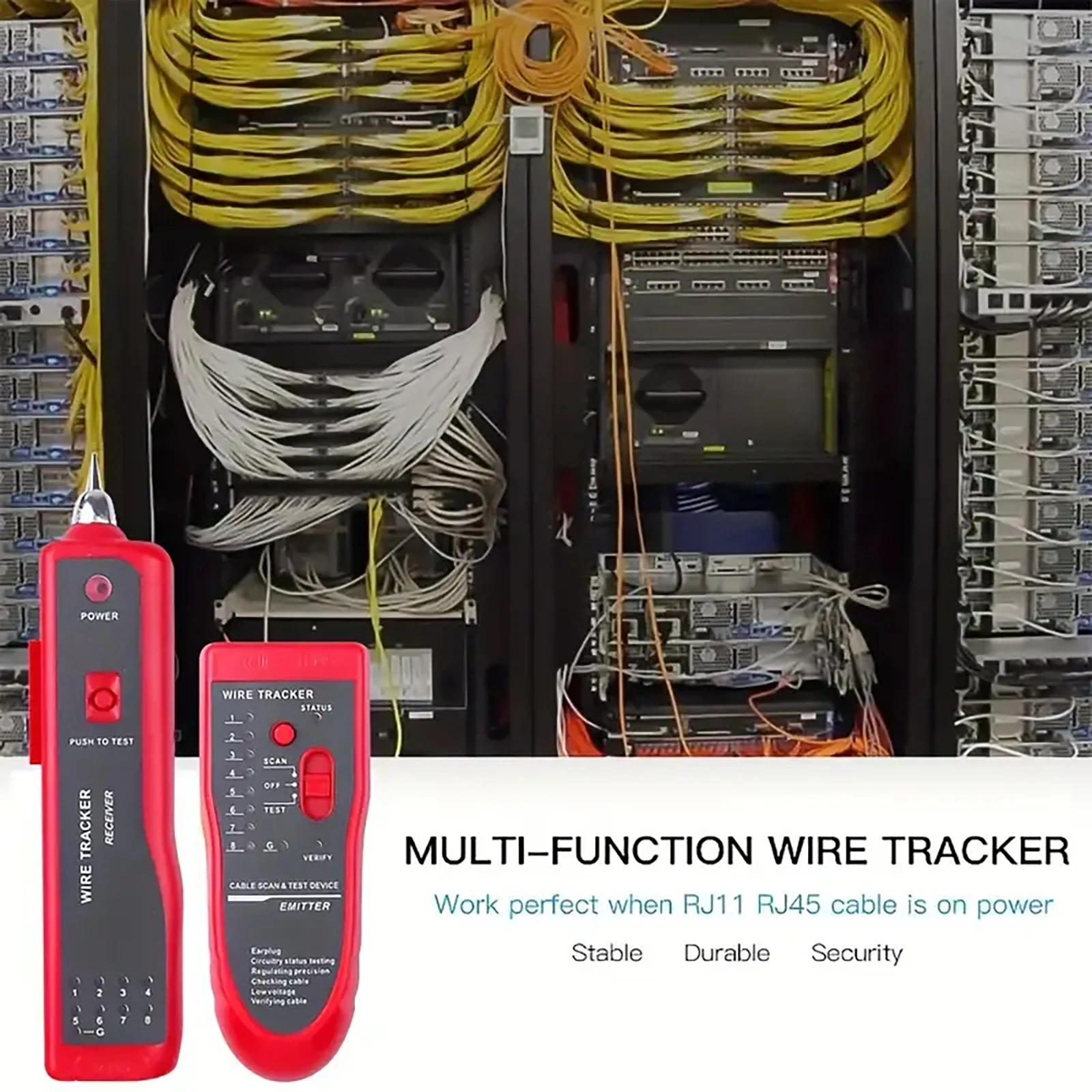 Testador de fio rj45 rj11 cabo rastreador linha localizador multifuncional fio rastreador ethernet lan rede cat5 cat6 com fone de ouvido para cabo